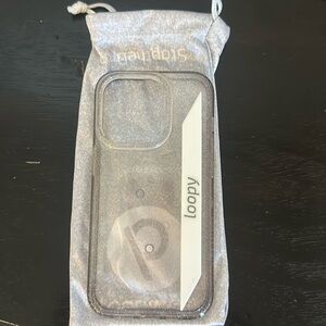 Clear sparkle silver Loopy for IPhone 14pro